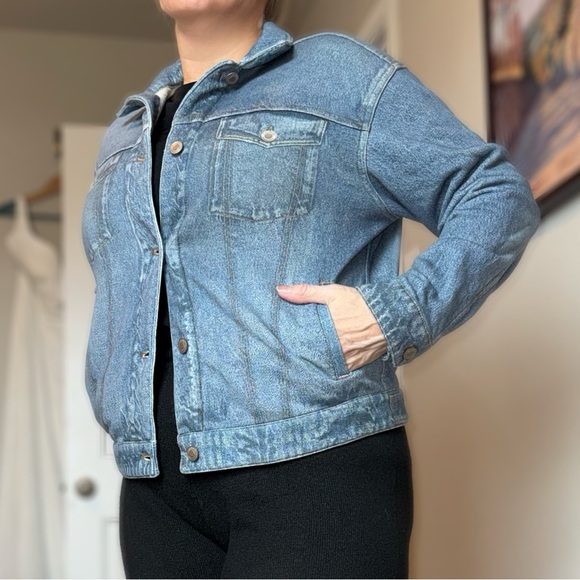 Faux Blue Denim Jacket - Picture 1 of 13